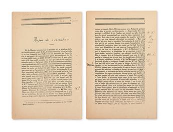 (PROUST, MARCEL.) RIVIÉRE, JACQUES. Printed proofs of an excerpt of Prousts “La Prisonnière” from À la recherche du temps perdu, in Fr